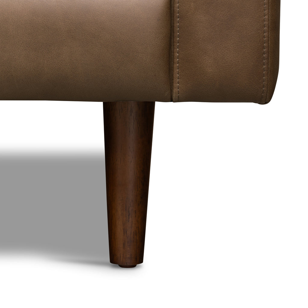 W&F Collection | Napa 104.5" Leather Left-Facing Sectional Sofa (Cocoa Brown)