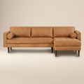 W&F Collection | Napa 104.5" Leather Right-Facing Sectional Sofa (Cognac Tan)