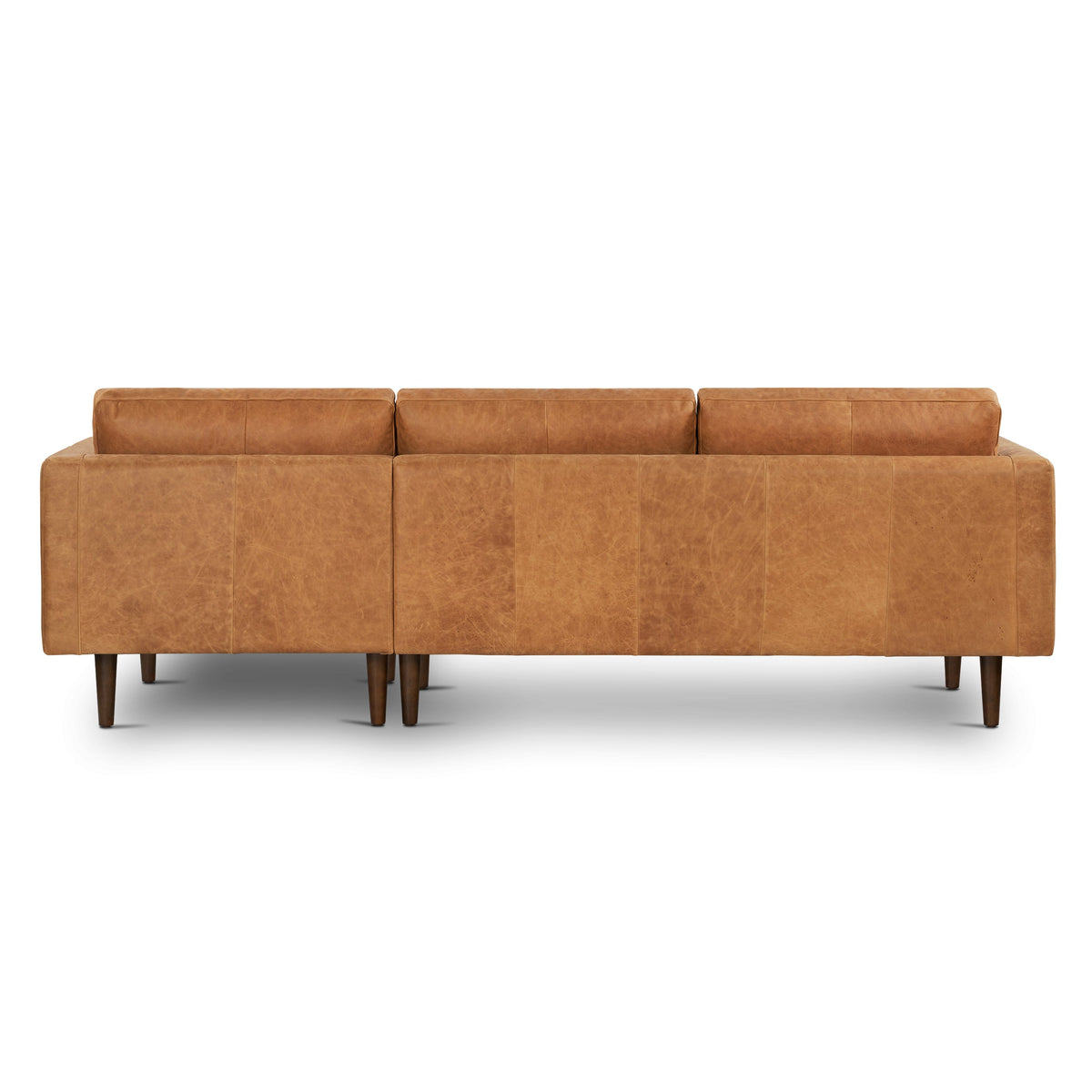 W&F Collection | Napa 104.5" Leather Right-Facing Sectional Sofa (Cognac Tan)