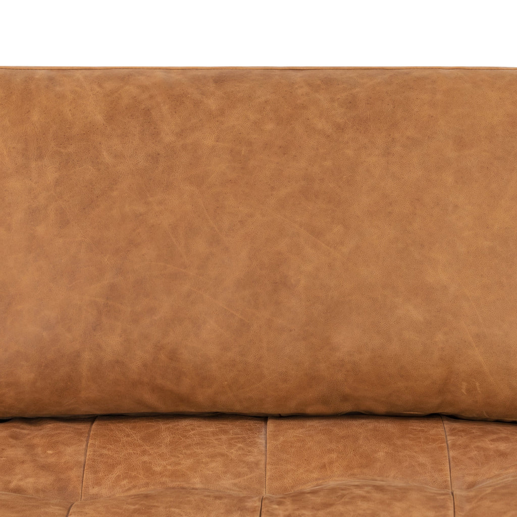 W&F Collection | Napa 104.5" Leather Right-Facing Sectional Sofa (Cognac Tan)