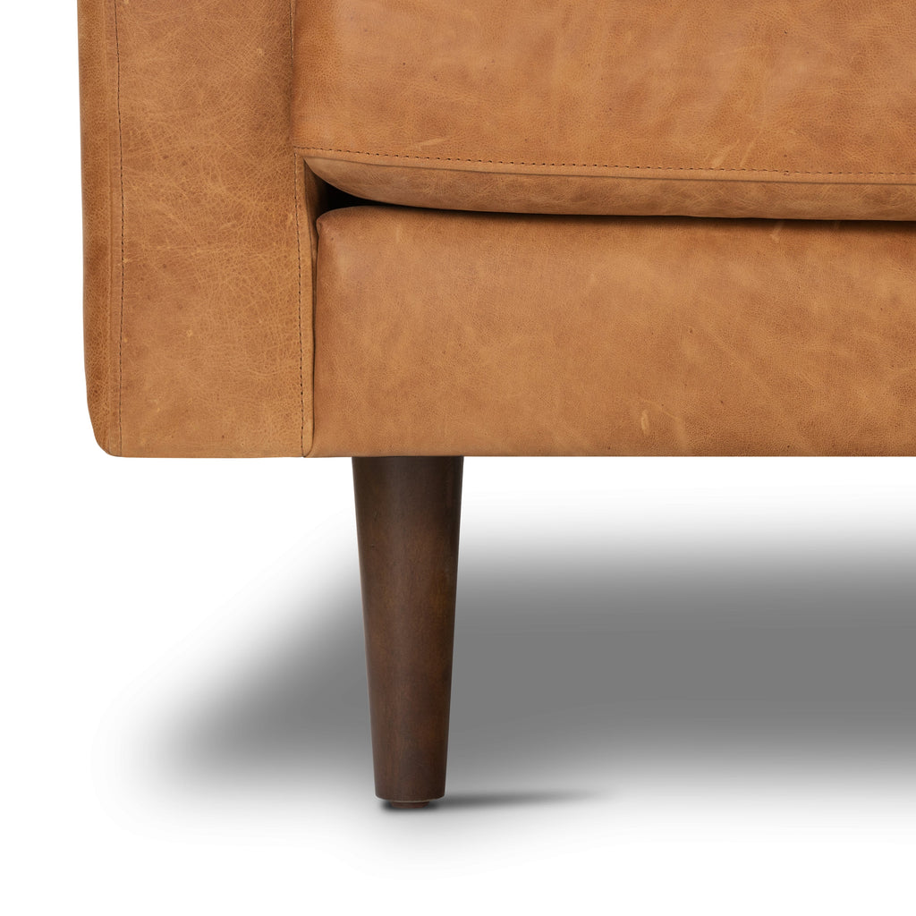 W&F Collection | Napa 104.5" Leather Right-Facing Sectional Sofa (Cognac Tan)