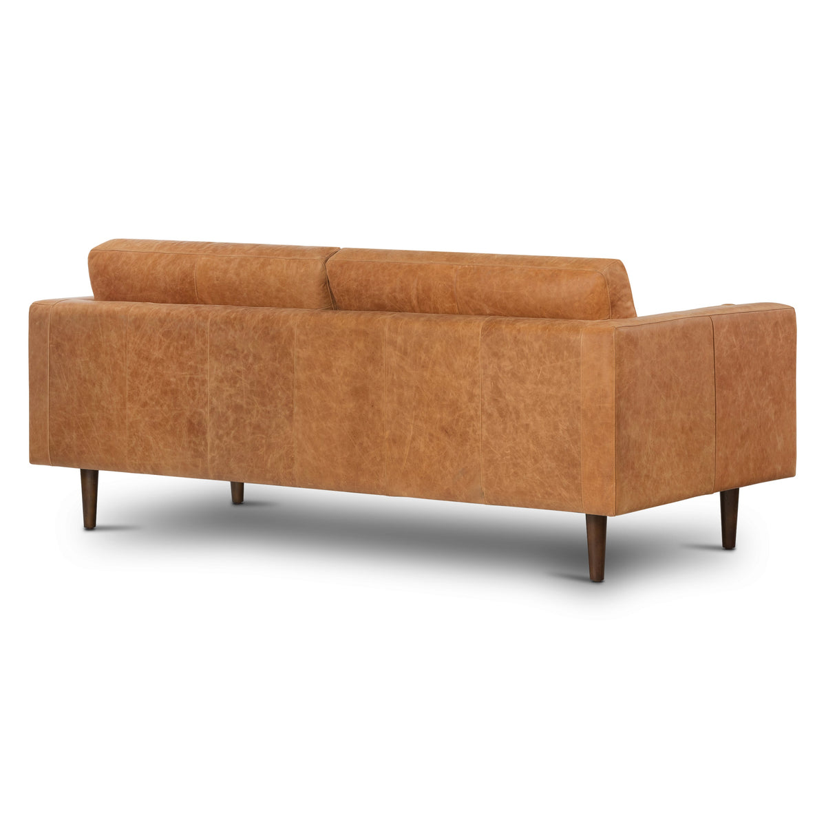 W&F Collection | Napa 72" Leather Apartment Sofa (Cognac Tan)