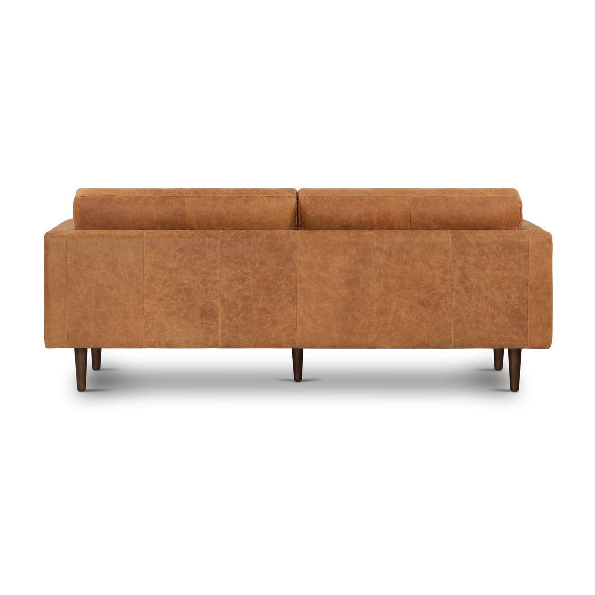 W&F Collection | Napa 72" Leather Apartment Sofa (Cognac Tan)