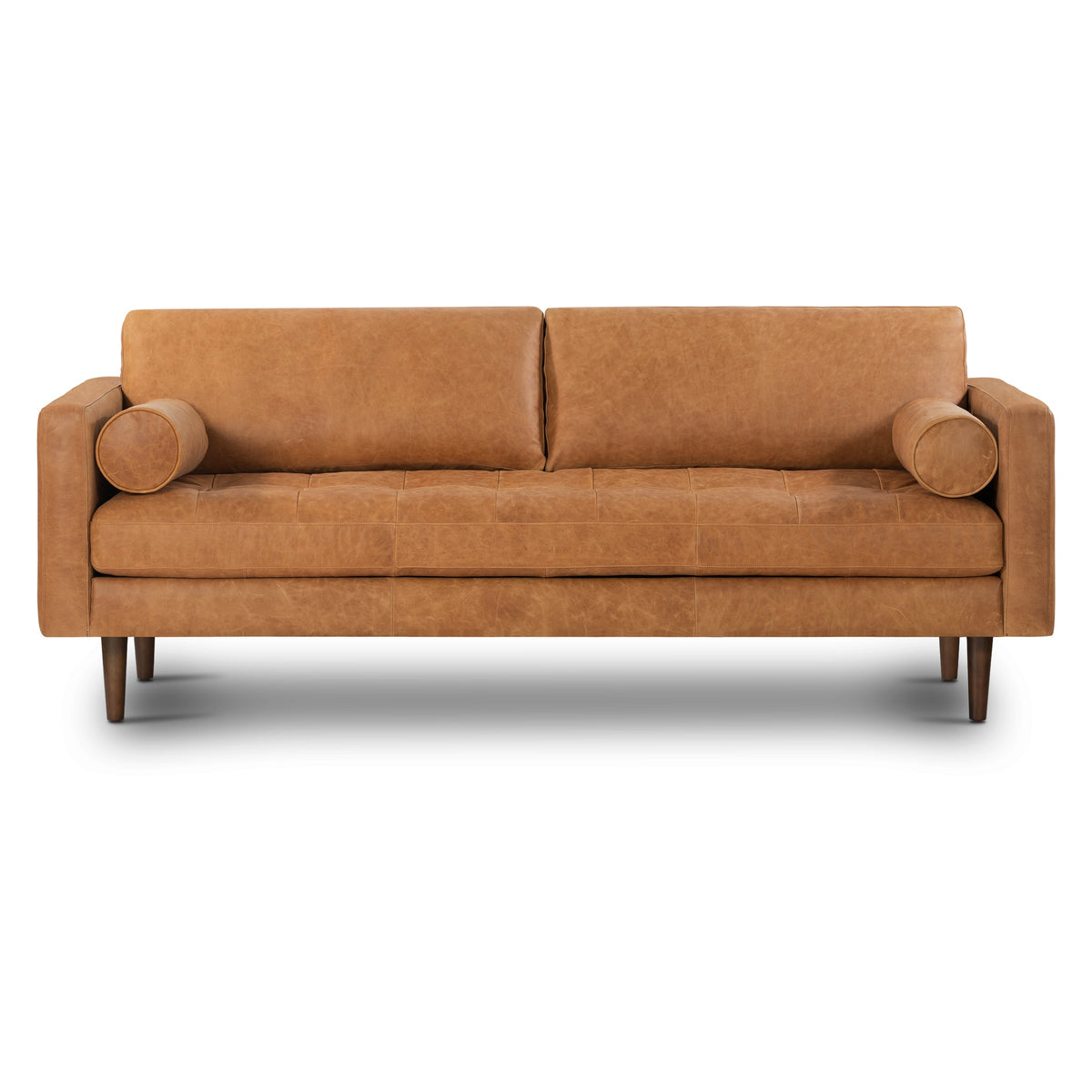 W&F Collection | Napa 88.5” Leather Sofa (Cognac Tan)