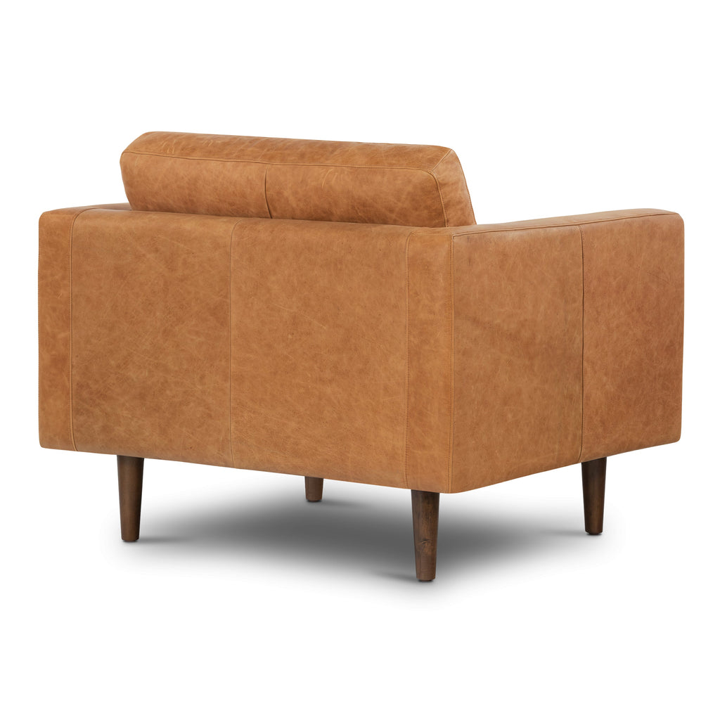 W&F Collection | Napa Leather Lounge Chair (Cognac Tan, Set of 2)