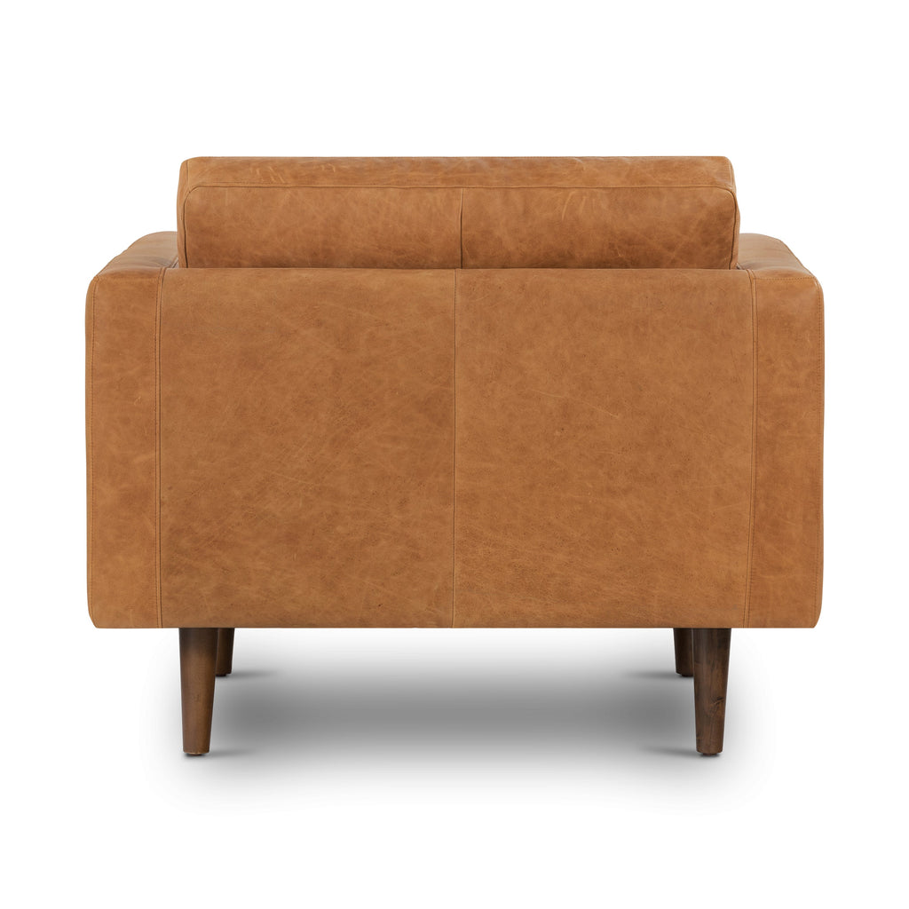 W&F Collection | Napa Leather Lounge Chair (Cognac Tan, Set of 2)