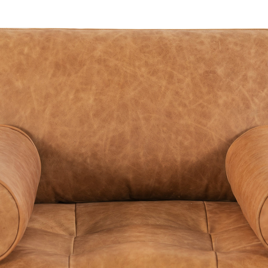 W&F Collection | Napa Leather Lounge Chair (Cognac Tan, Set of 2)