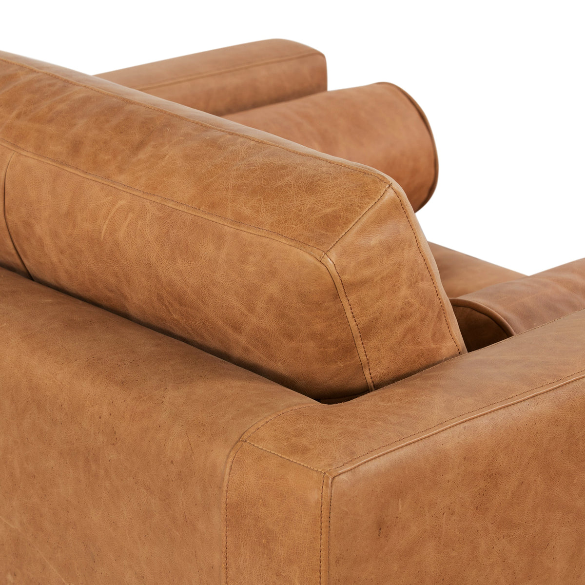 W&F Collection | Napa Leather Lounge Chair (Cognac Tan, Set of 2)