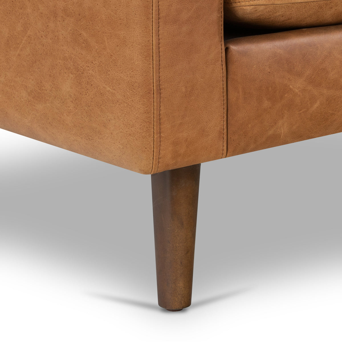 W&F Collection | Napa Leather Lounge Chair (Cognac Tan, Single)