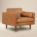 W&F Collection | Napa Leather Lounge Chair (Cognac Tan, Single)