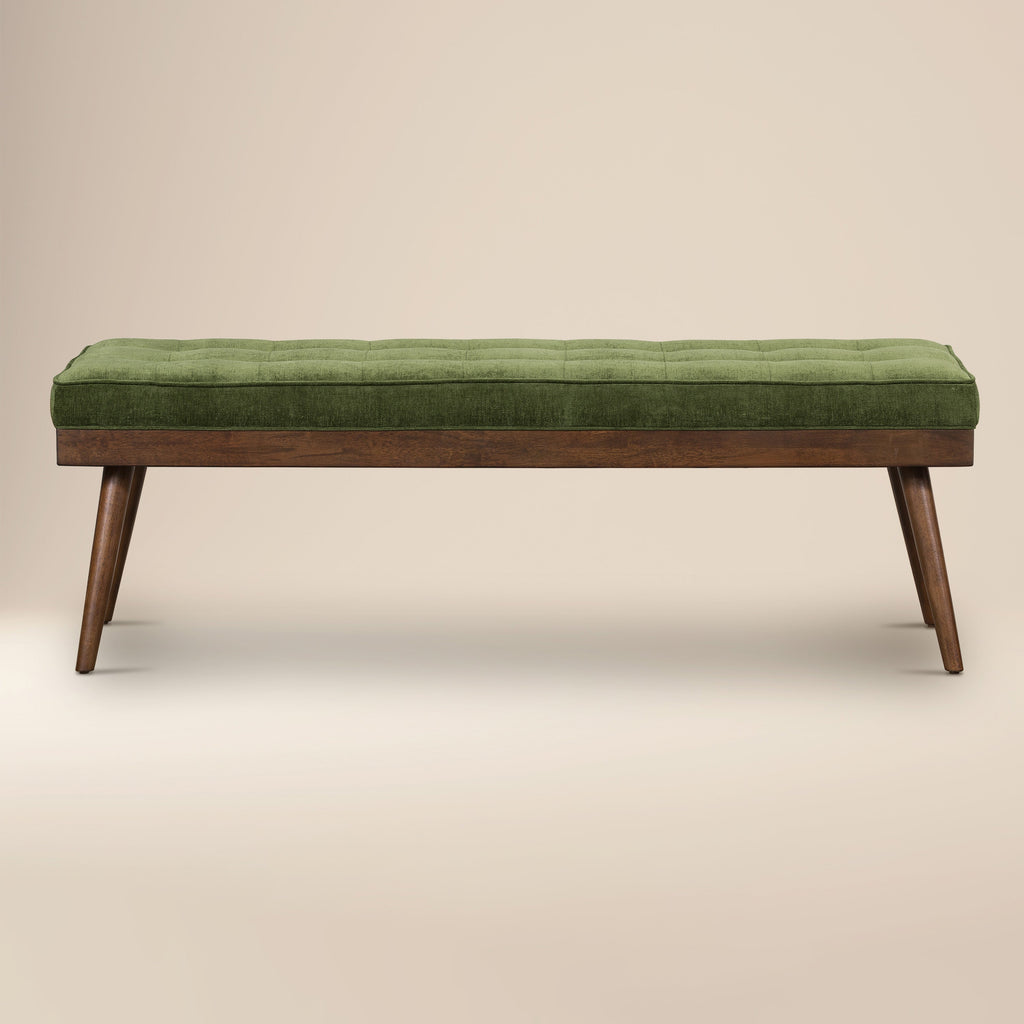 W&F Collection | Luca Fabric Bench (Distressed Green)