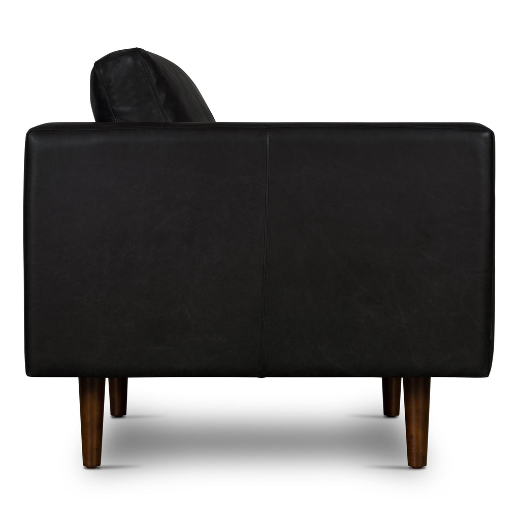 W&F Collection | Napa Leather Lounge Chair (Onyx Black, Set of 2)