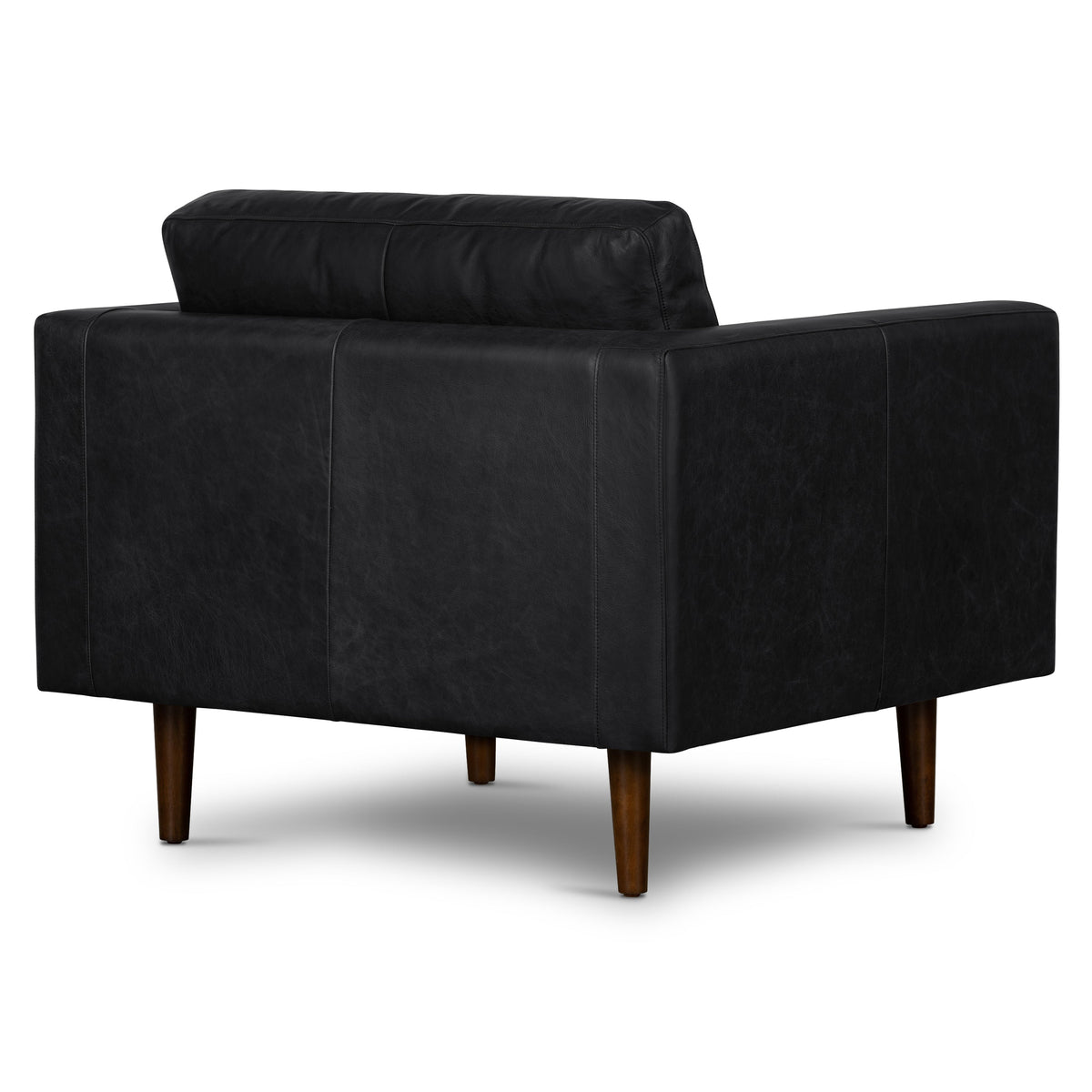 W&F Collection | Napa Leather Lounge Chair (Onyx Black, Set of 2)