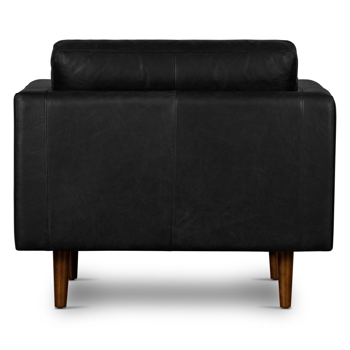 W&F Collection | Napa Leather Lounge Chair (Onyx Black, Set of 2)