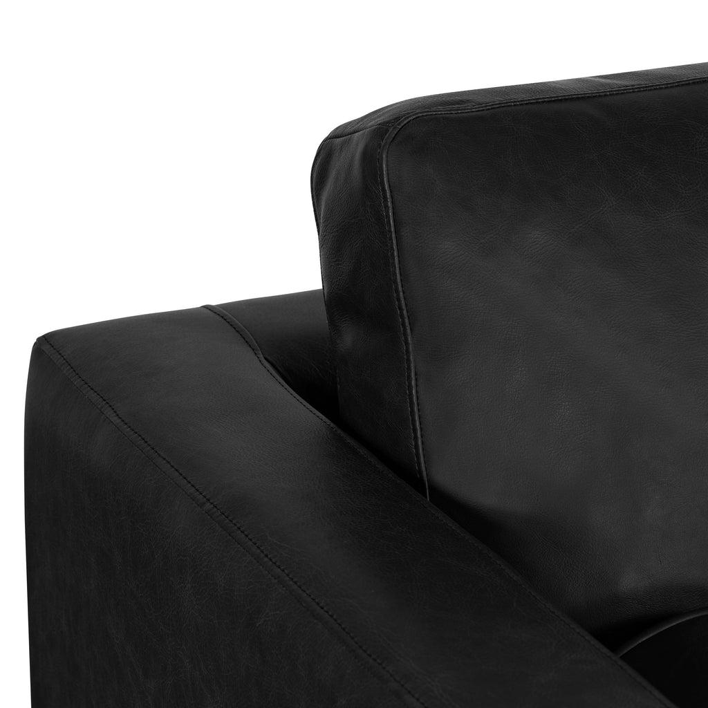 W&F Collection | Napa Leather Lounge Chair (Onyx Black, Set of 2)