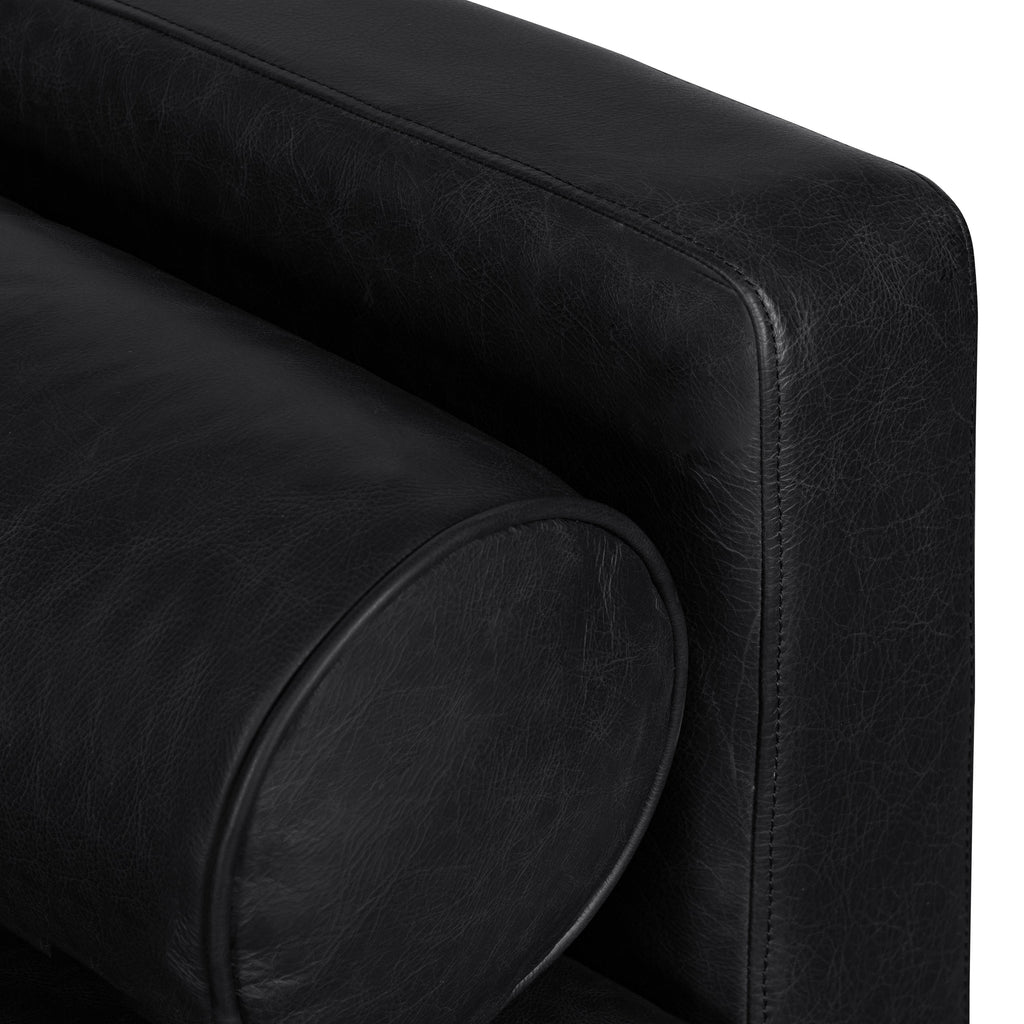 W&F Collection | Napa Leather Lounge Chair (Onyx Black, Set of 2)