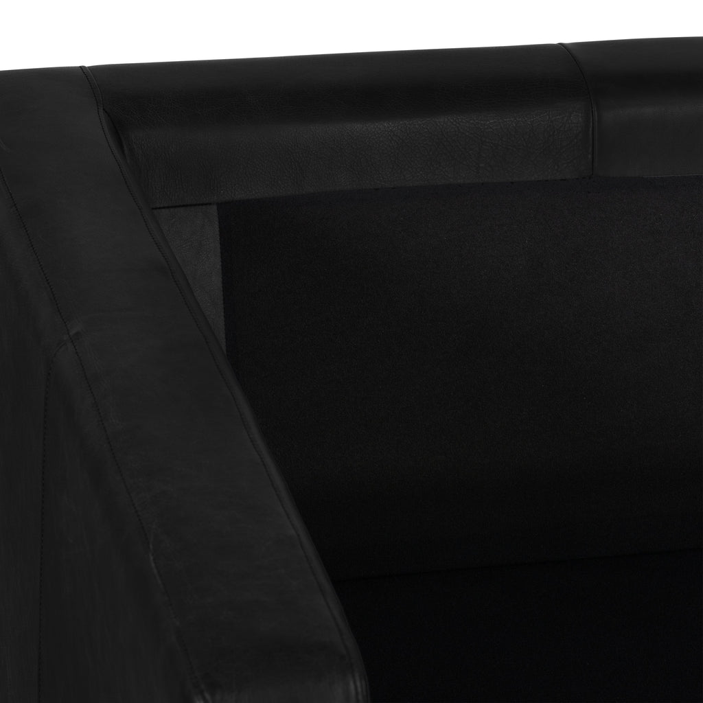 W&F Collection | Napa Leather Lounge Chair (Onyx Black, Set of 2)