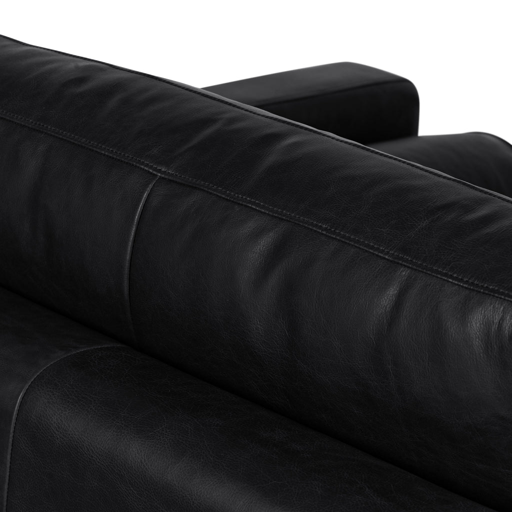 W&F Collection | Napa Leather Lounge Chair (Onyx Black, Single)
