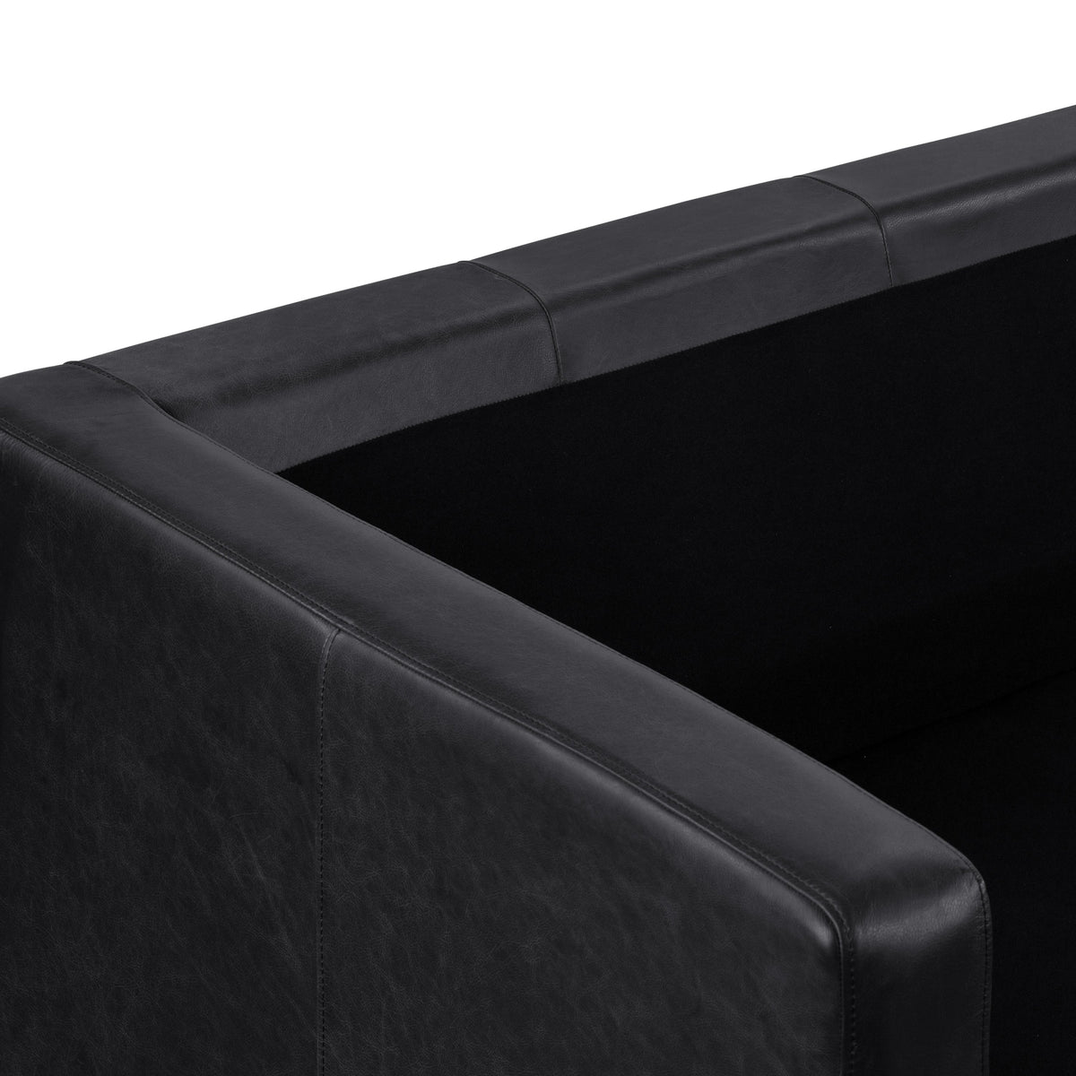 W&F Collection | Napa 88.5” Leather Sofa (Onyx Black)