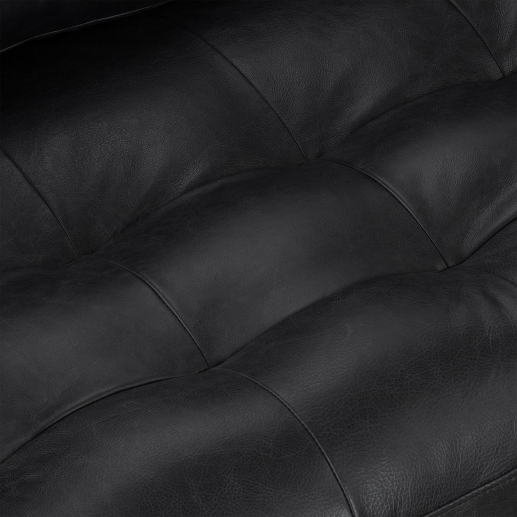 W&F Collection | Napa 88.5” Leather Sofa (Onyx Black)