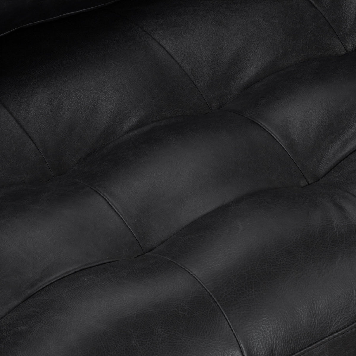 W&F Collection | Napa 88.5” Leather Sofa (Onyx Black)