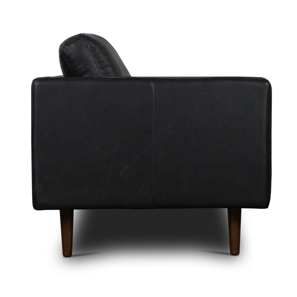 W&F Collection | Napa 88.5” Leather Sofa (Onyx Black)