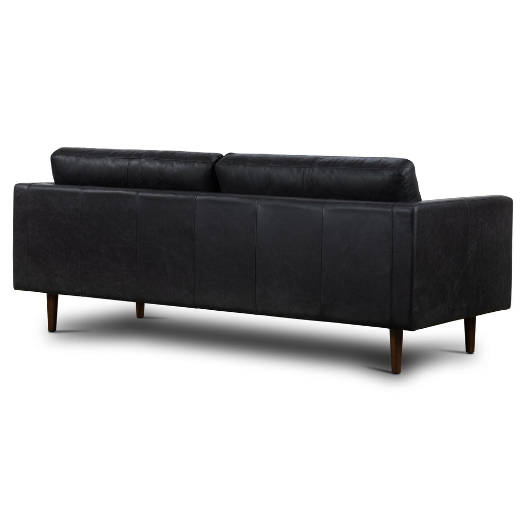 W&F Collection | Napa 88.5” Leather Sofa (Onyx Black)