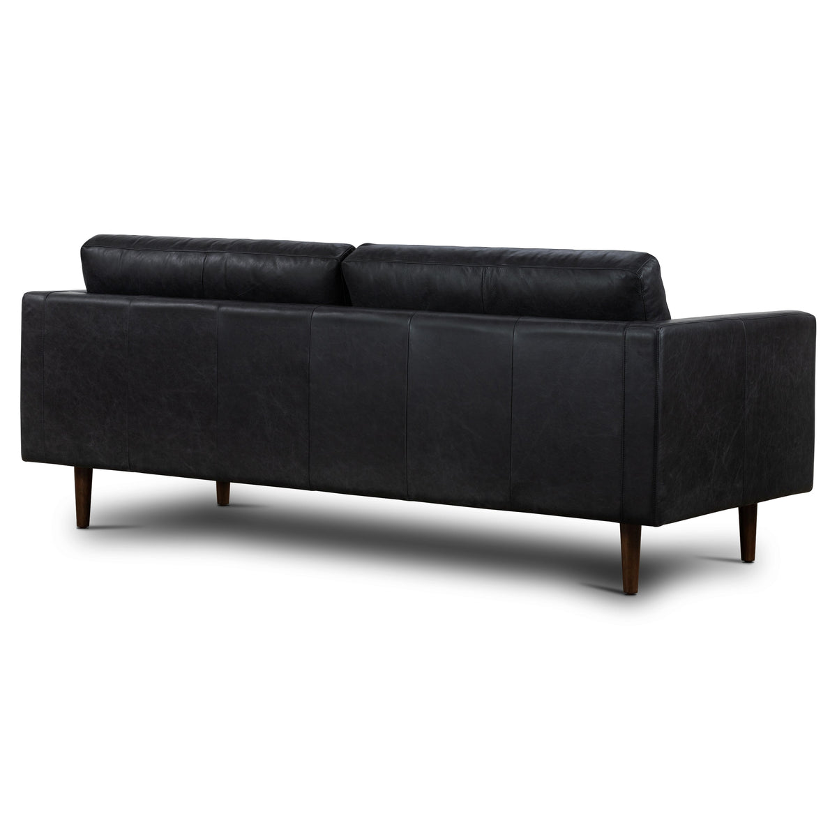 W&F Collection | Napa 88.5” Leather Sofa (Onyx Black)