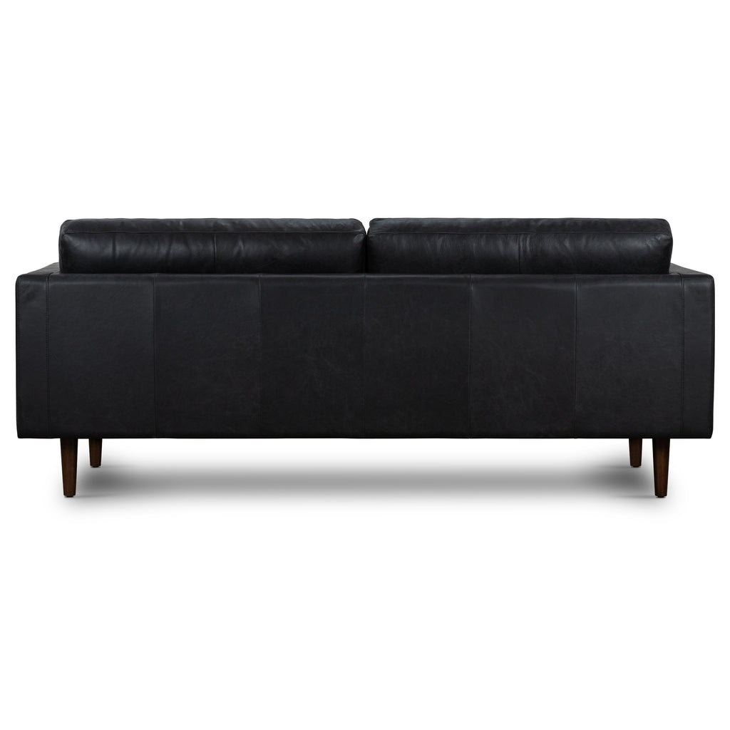 W&F Collection | Napa 88.5” Leather Sofa (Onyx Black)