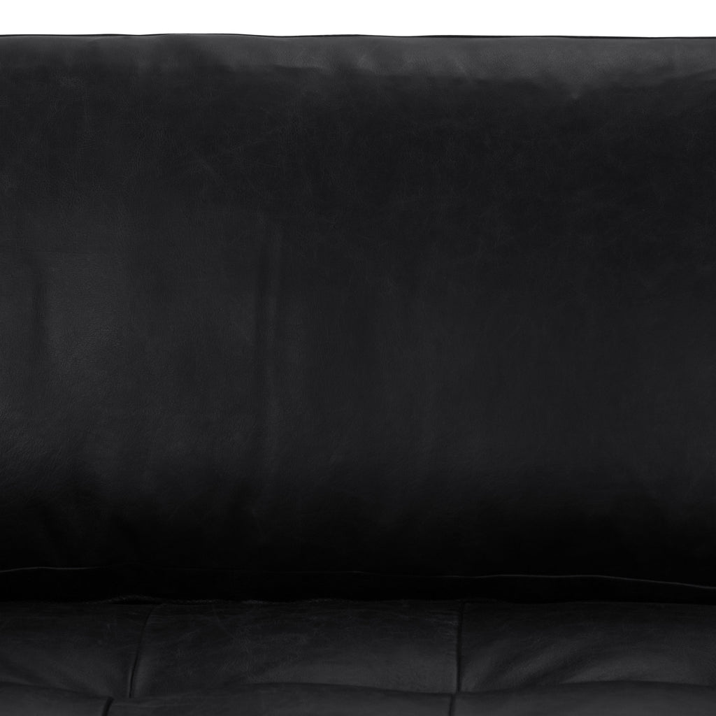 W&F Collection | Napa 88.5” Leather Sofa (Onyx Black)