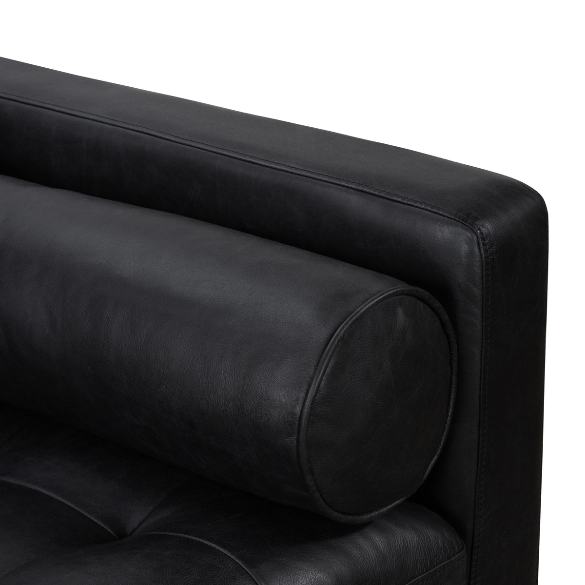 W&F Collection | Napa 88.5” Leather Sofa (Onyx Black)