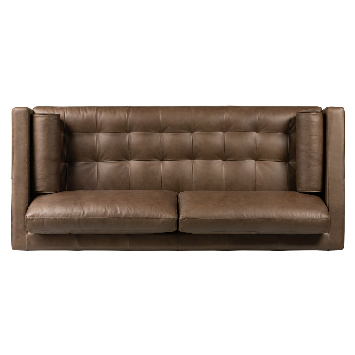 W&F Collection | Napa 88.5” Leather Sofa (Cocoa Brown)