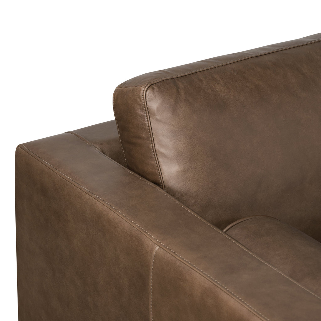 W&F Collection | Napa 88.5” Leather Sofa (Cocoa Brown)