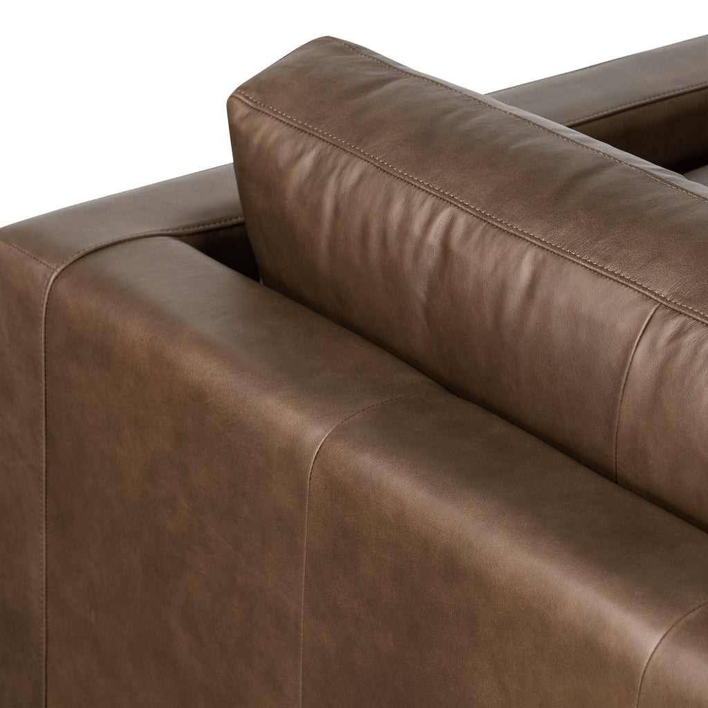 W&F Collection | Napa 88.5” Leather Sofa (Cocoa Brown)