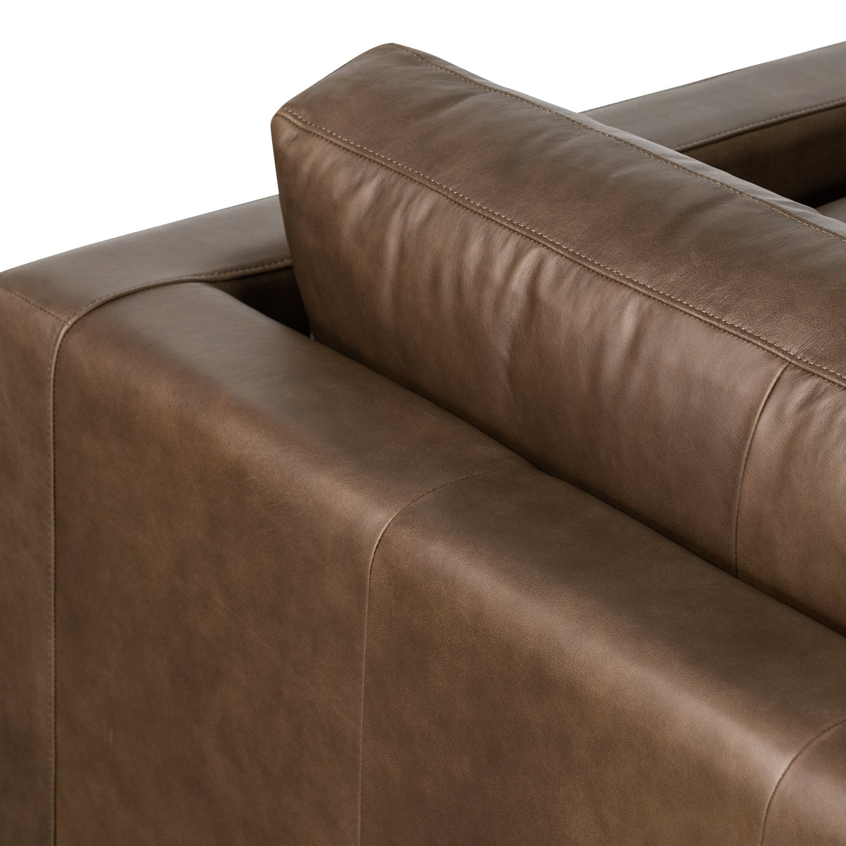 W&F Collection | Napa 88.5” Leather Sofa (Cocoa Brown)