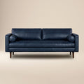 W&F Collection | Napa 88.5” Leather Sofa (Midnight Blue)