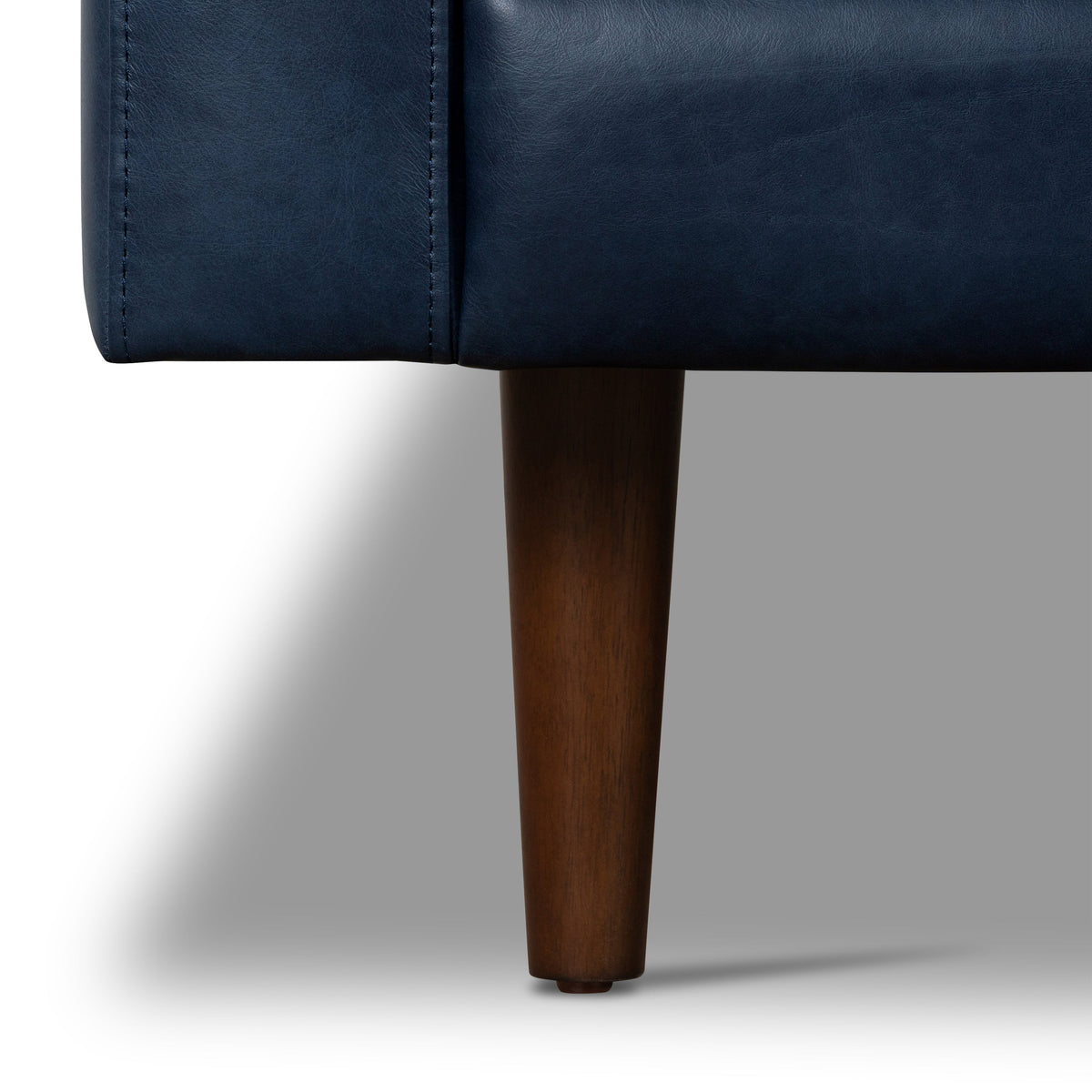 W&F Collection | Napa 88.5” Leather Sofa (Midnight Blue)