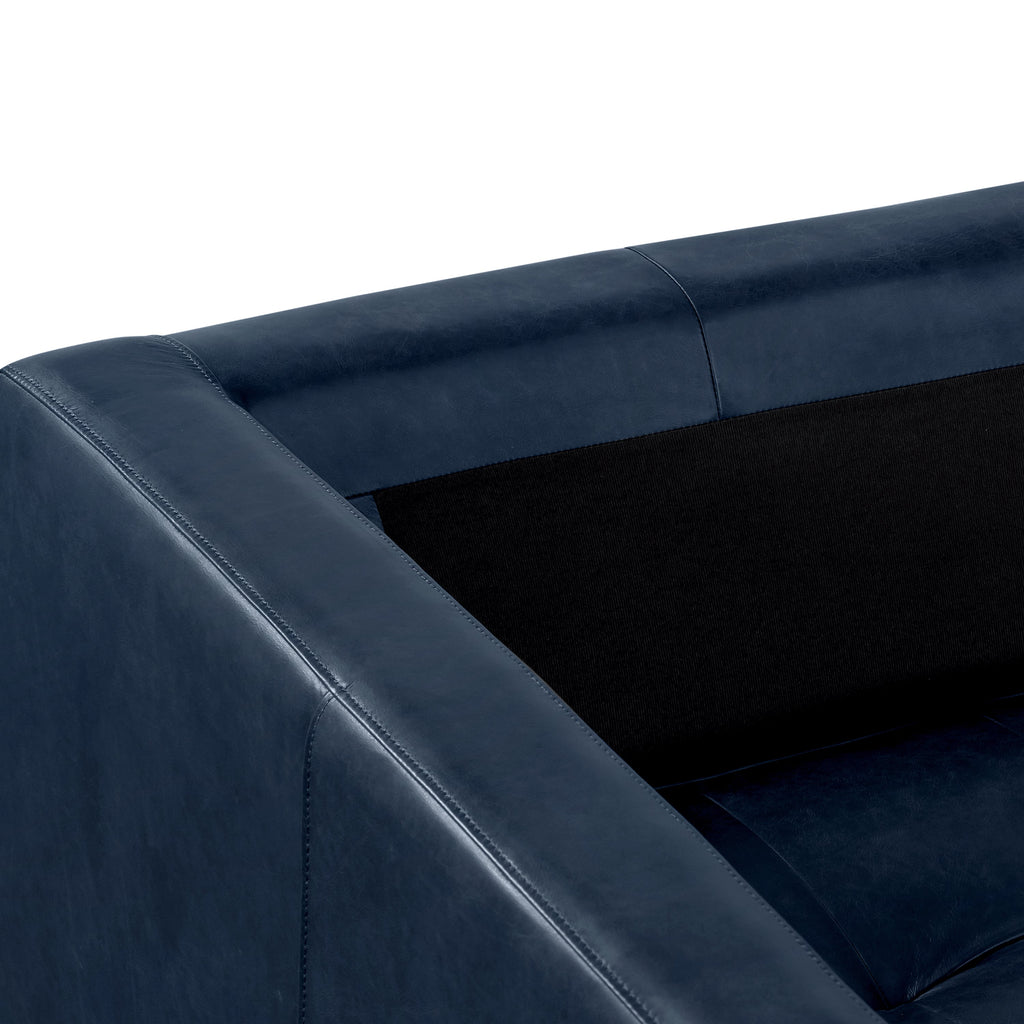 W&F Collection | Napa 88.5” Leather Sofa (Midnight Blue)