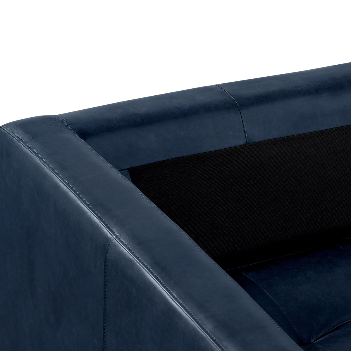 W&F Collection | Napa 88.5” Leather Sofa (Midnight Blue)