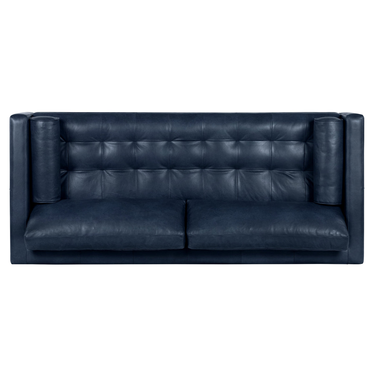 W&F Collection | Napa 88.5” Leather Sofa (Midnight Blue)