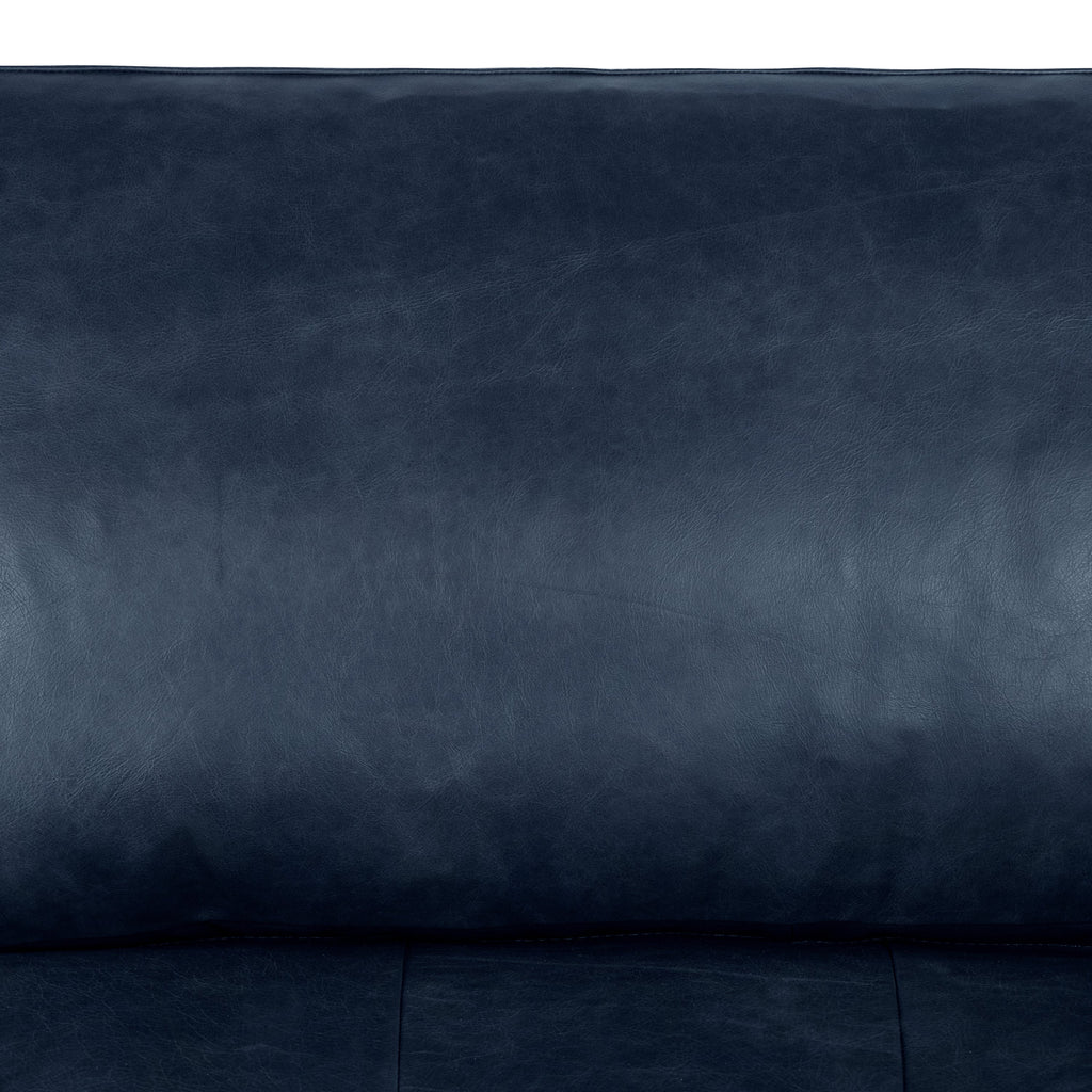 W&F Collection | Napa 88.5” Leather Sofa (Midnight Blue)