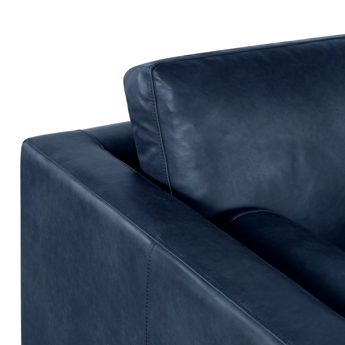 W&F Collection | Napa 88.5” Leather Sofa (Midnight Blue)
