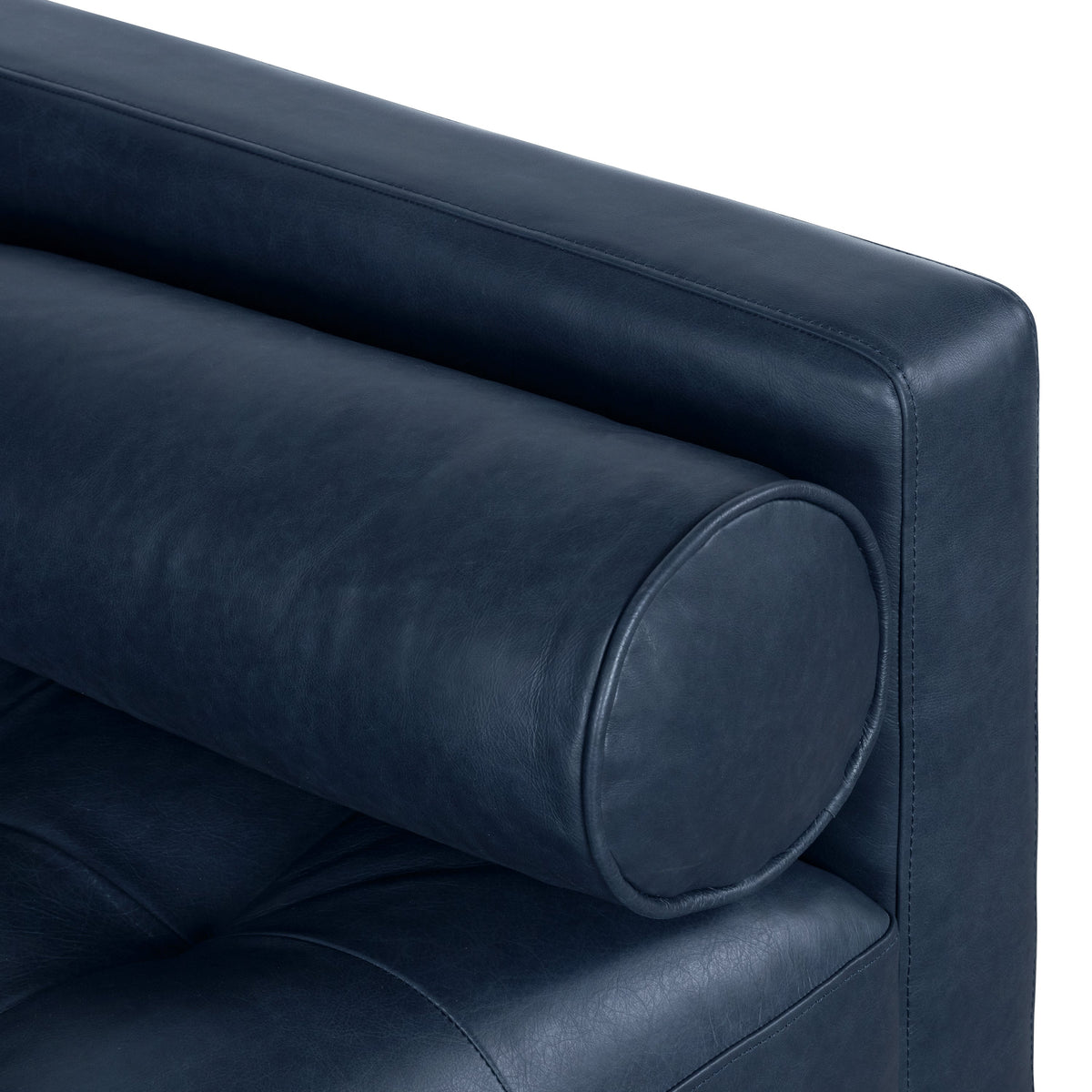 W&F Collection | Napa 88.5” Leather Sofa (Midnight Blue)
