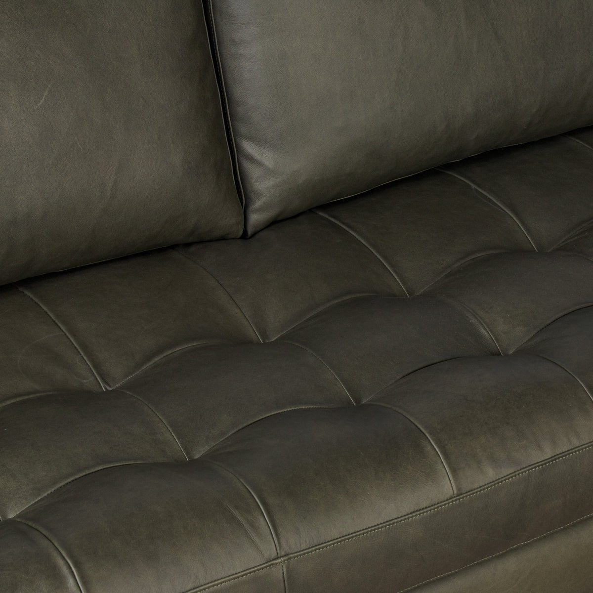 W&F Collection | Napa 88.5” Leather Sofa (Olivine Green)