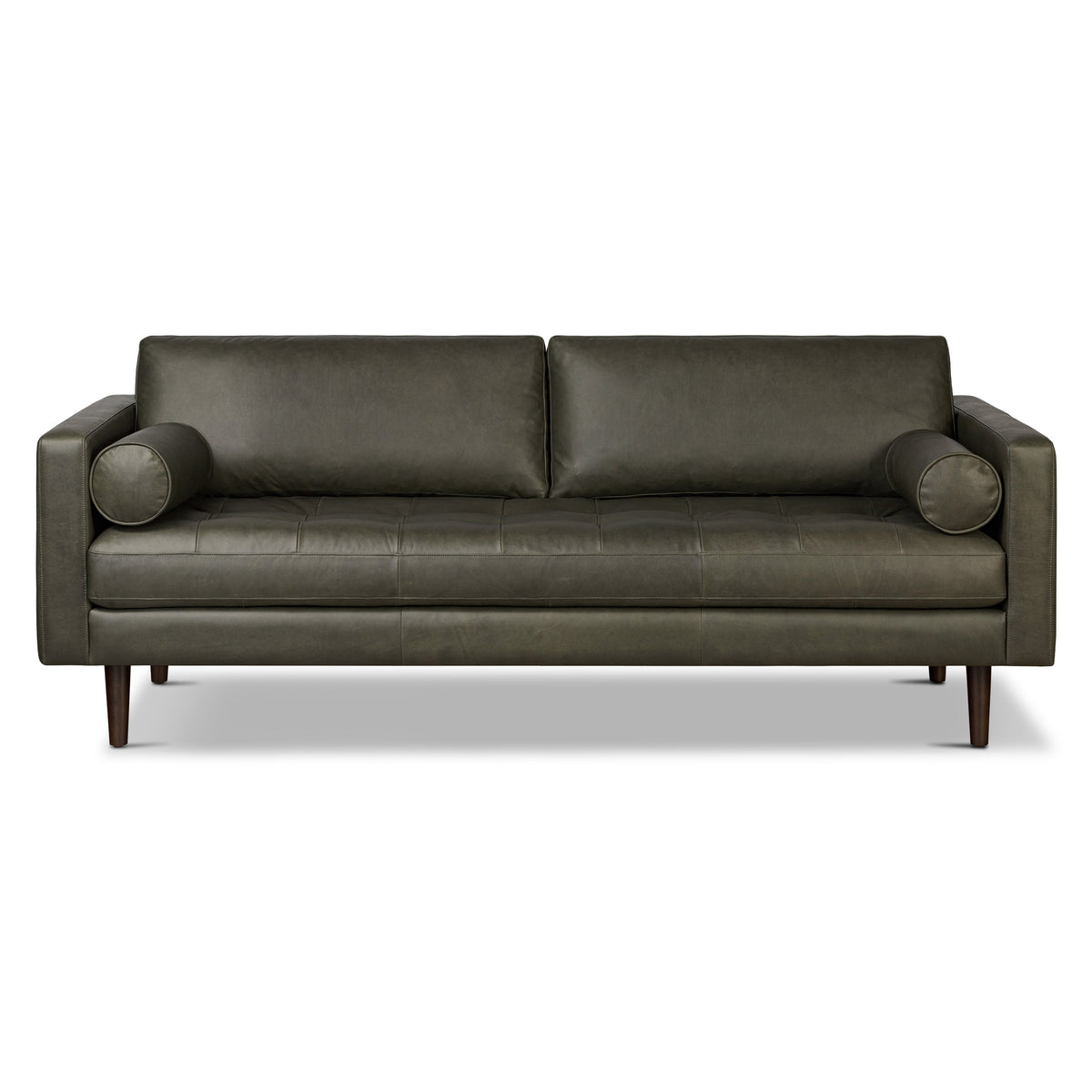 W&F Collection | Napa 88.5” Leather Sofa (Olivine Green)
