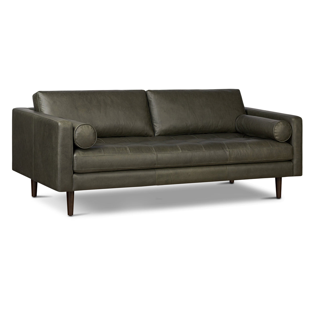 W&F Collection | Napa 88.5” Leather Sofa (Olivine Green)
