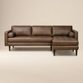 W&F Collection | Napa 104.5" Leather Right-Facing Sectional Sofa (Cocoa Brown)
