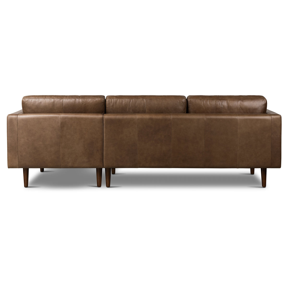 W&F Collection | Napa 104.5" Leather Right-Facing Sectional Sofa (Cocoa Brown)