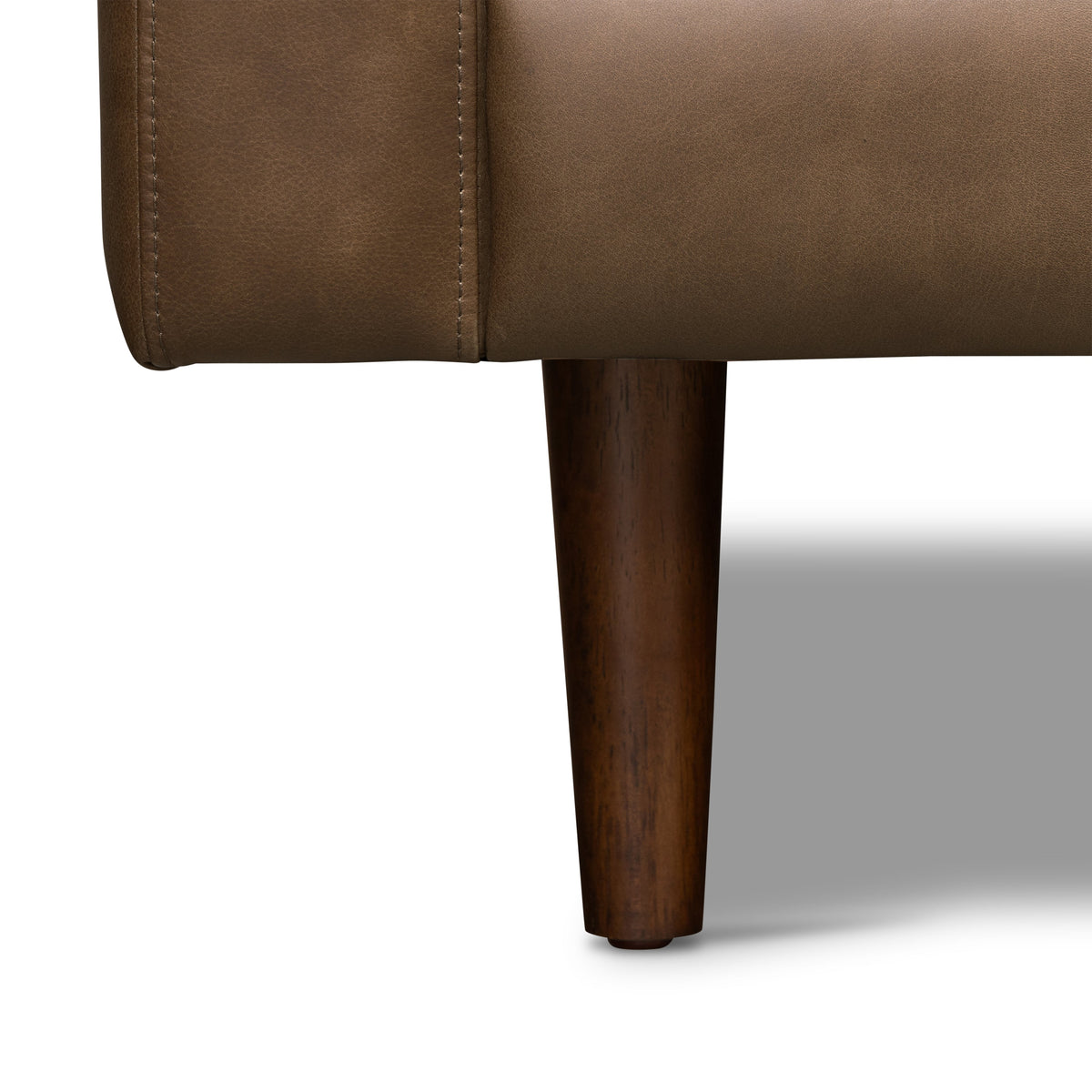 W&F Collection | Napa 104.5" Leather Right-Facing Sectional Sofa (Cocoa Brown)
