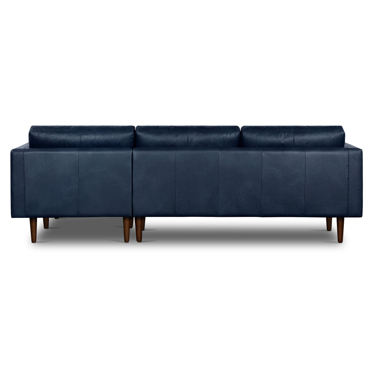 W&F Collection | Napa 104.5" Leather Right-Facing Sectional Sofa (Midnight Blue)